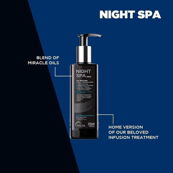 NEW!! Truss Night Spa Hair Serum Overnight Treatment - 100% Vegan - 8.45 fl oz. - Picture 2 of 8